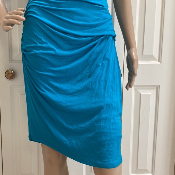 NWT RED Saks Fifth Avenue Womens M Teal Dress. So comfy and flattering. - Picture 5 of 12